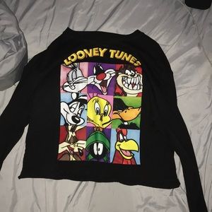 cropped top looney tunes t shirt